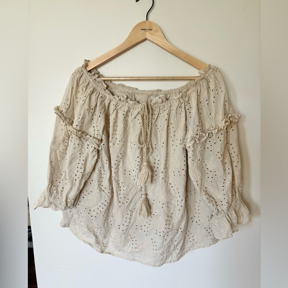 ANTHROPOLOGIE | JANE EYELET LACE OFF THE SHOULDER BLOUSE | 14 - Picture 7 of 12